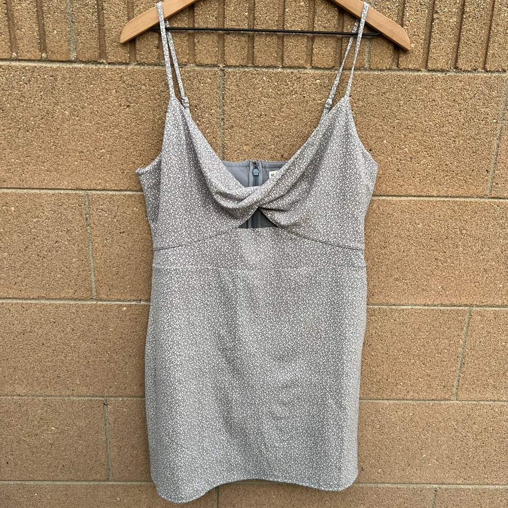 Abercrombie & Fitch Grey Ditsy Floral Mini Dress